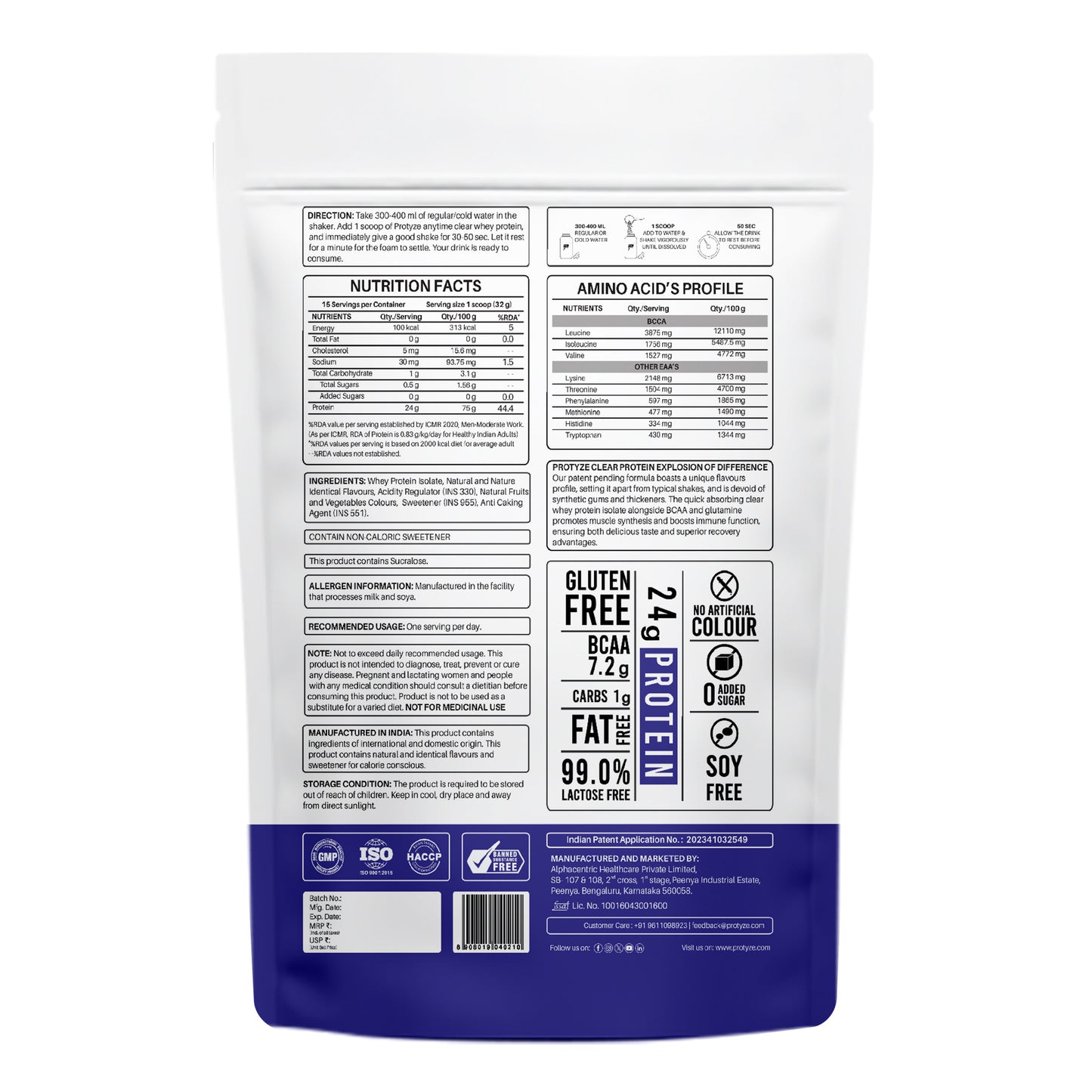 Anytime Clear Whey Protein Isolate, Blueberry Crush + Tritan Shaker with Breaker Ball.