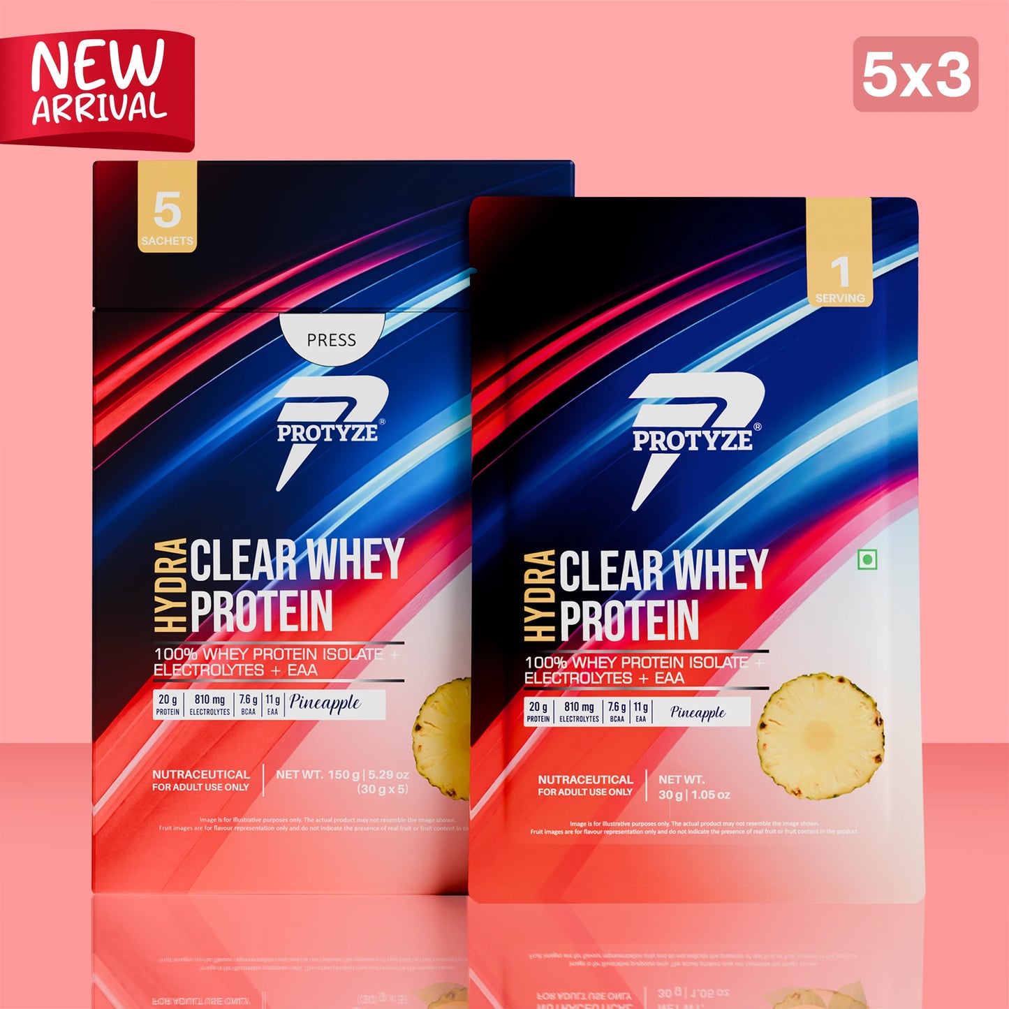 Hydra Clear Whey Protein, Pineapple ( Pack of 15 Sachets )