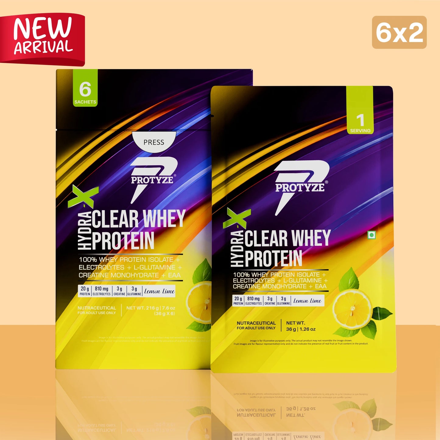 Protyze Hydra-X Clear Whey Protein Isolate With Electrolytes And Creatine, 20g Protein, Hydration With Monk Fruit And Stevia -Lemon Lime (12 Servings)
