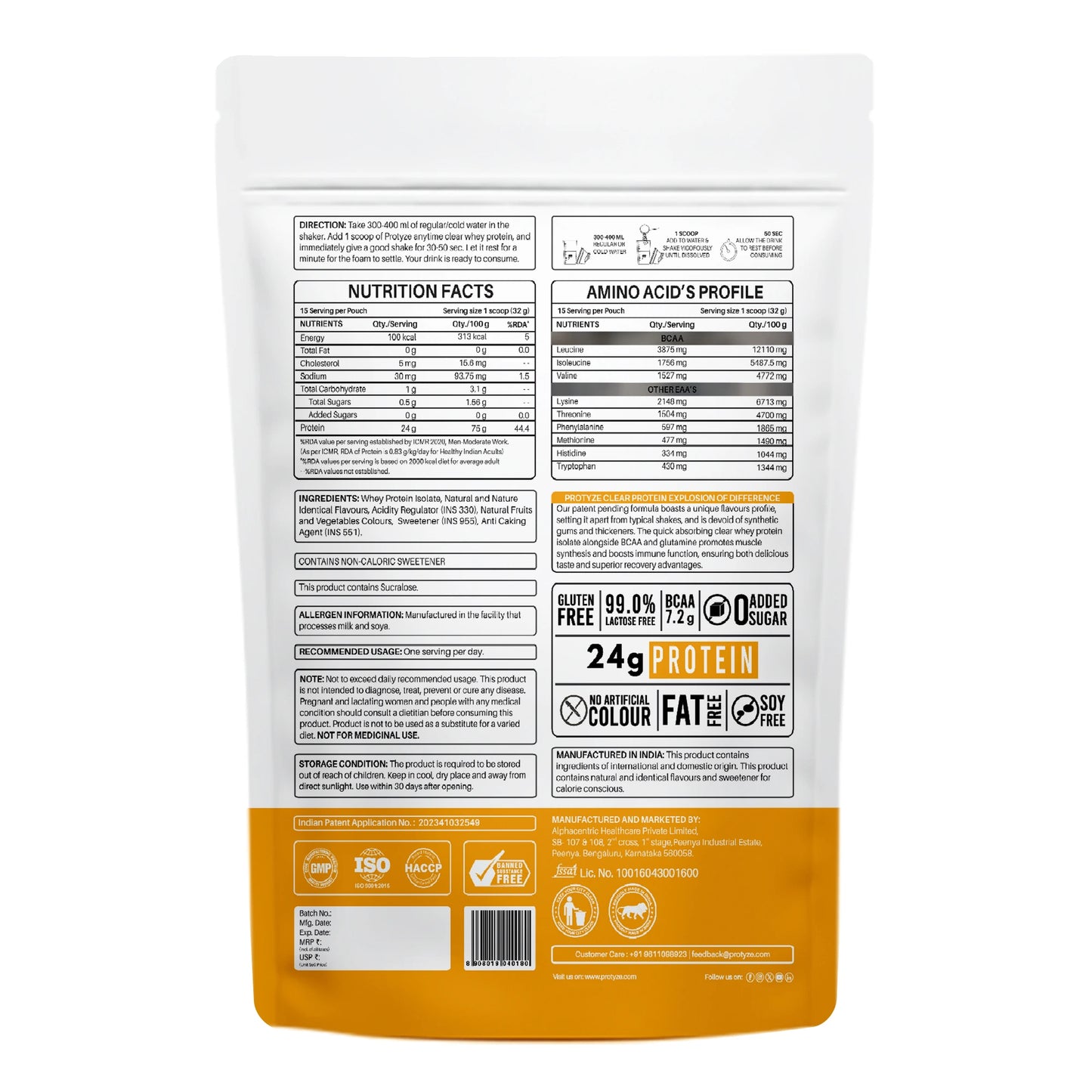 Anytime Clear Whey Protein Isolate, Mango Peach 15 Servings