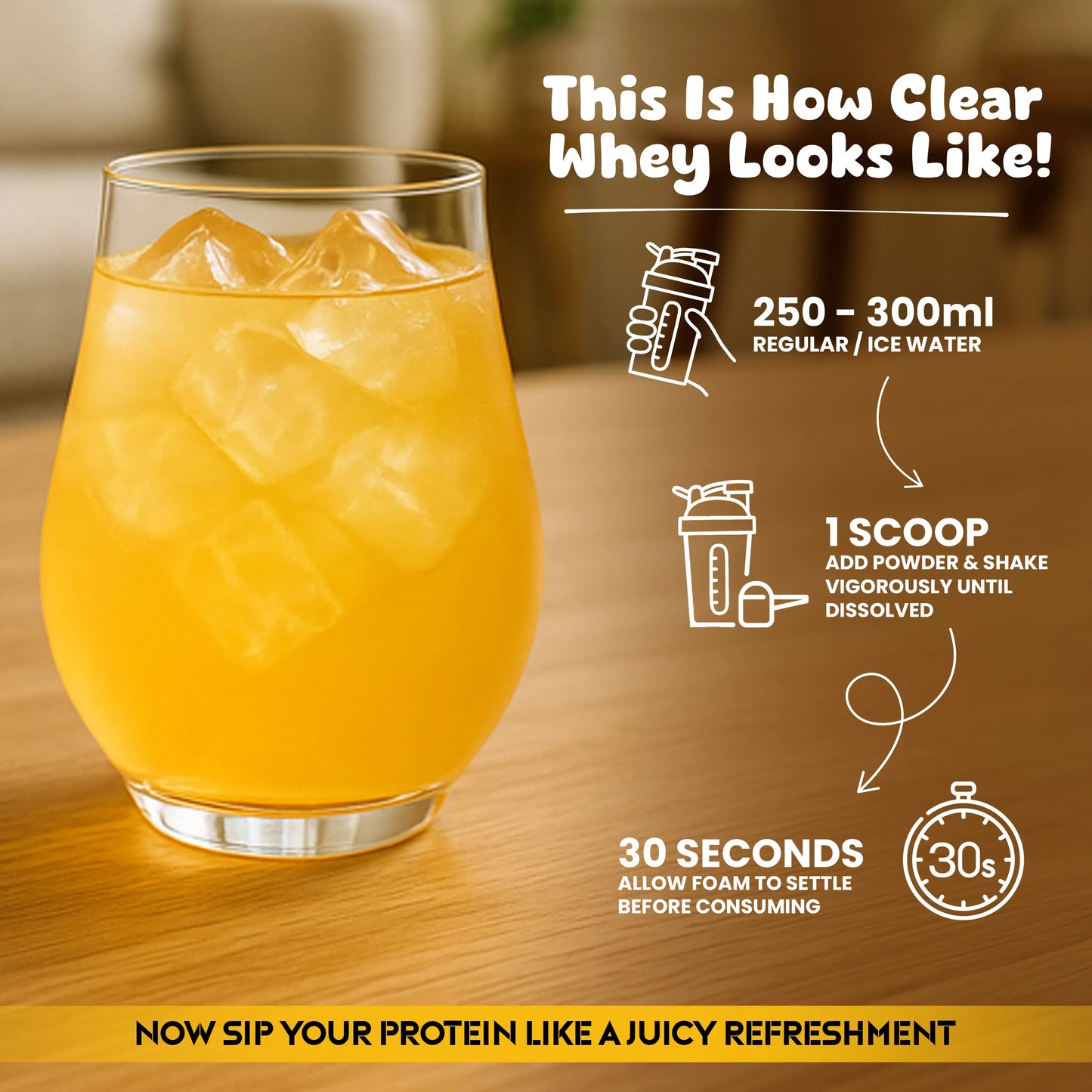 Diet Clear Protein, Juicy Mango (Pack of 15 Sachets)