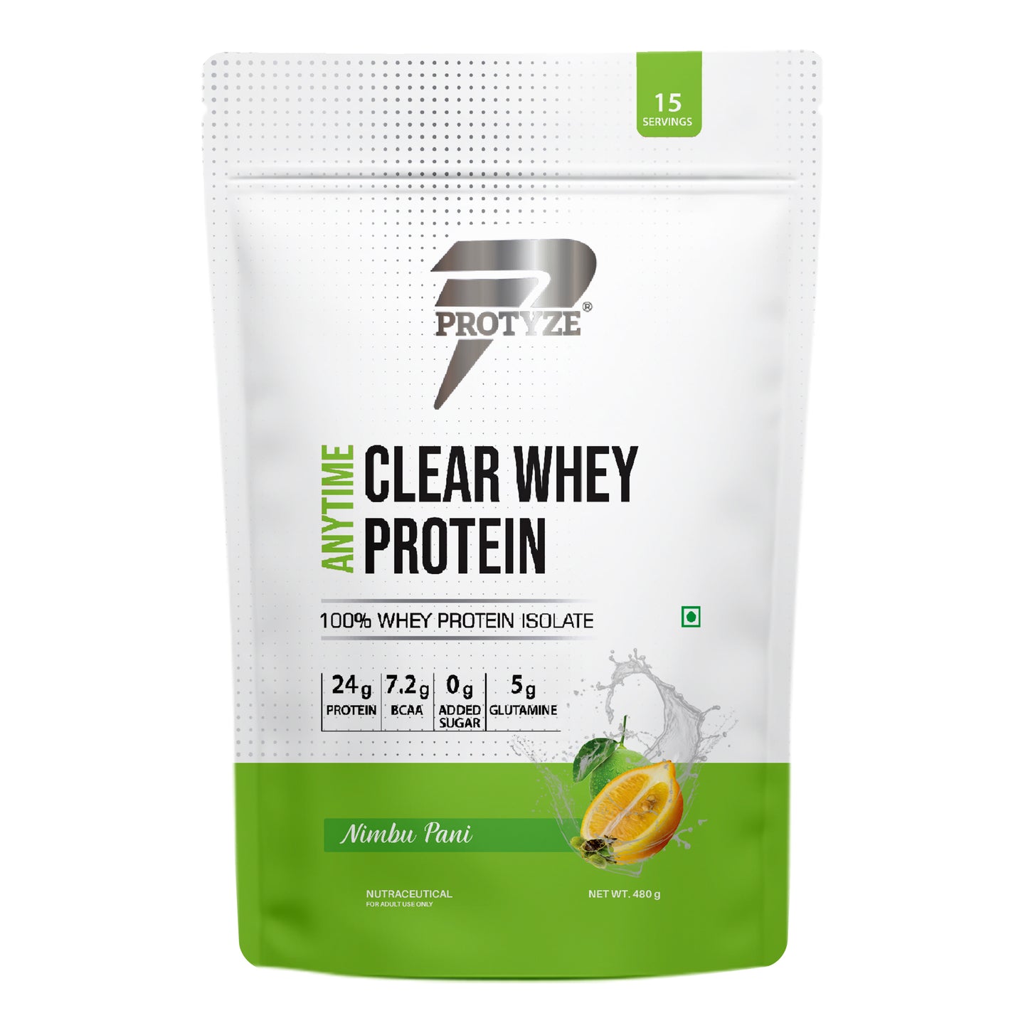 Anytime Clear Whey Protein Isolate, Nimbu Pani 15 Servings