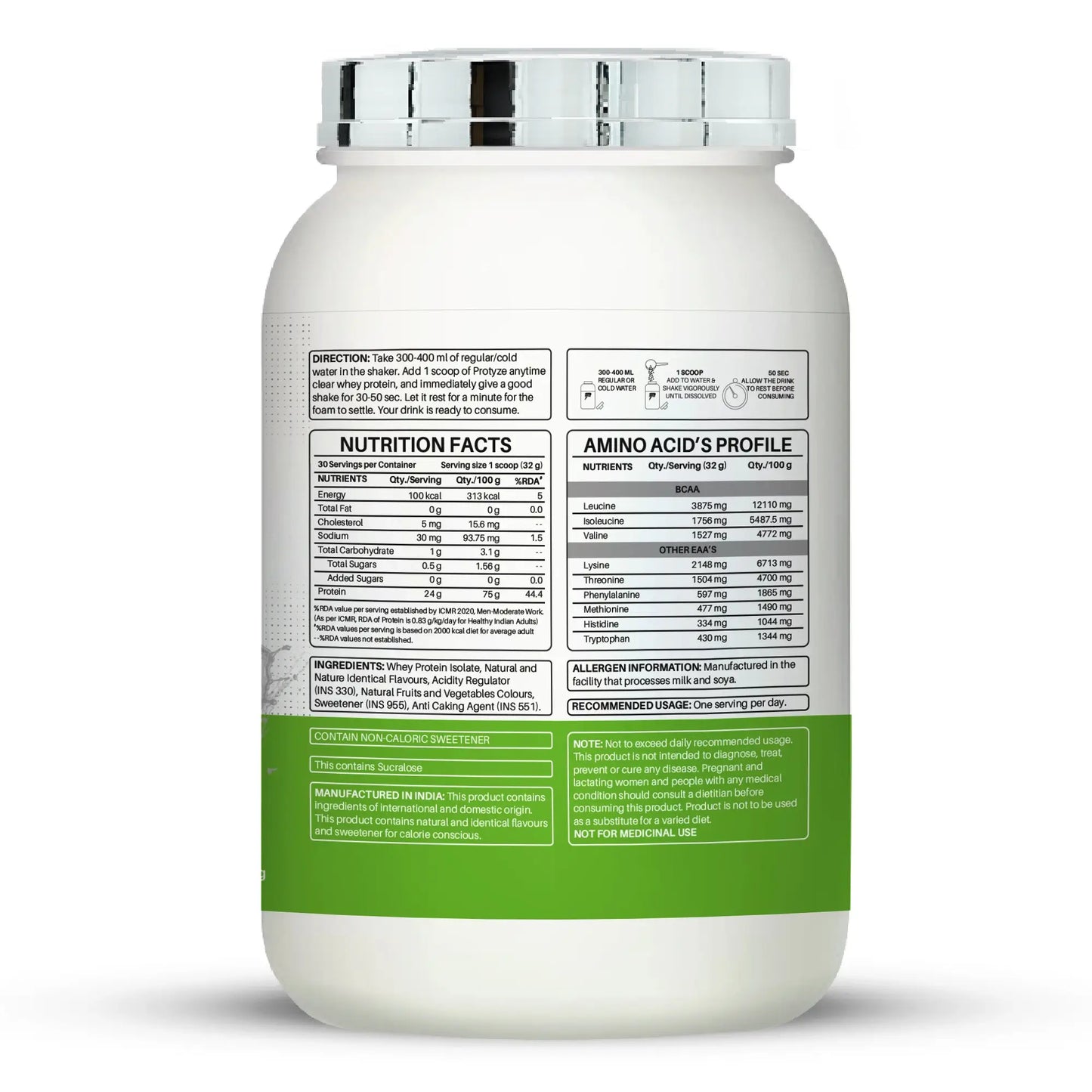Anytime Clear Whey Protein Isolate, Nimbu Pani (30 Servings)