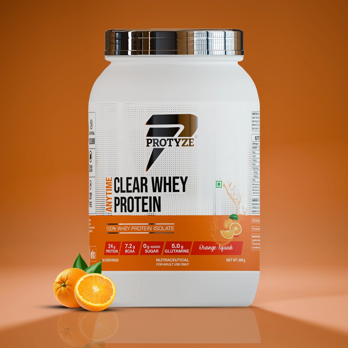 Anytime Clear Whey Protein Isolate, Orange Squash (30 Servings)