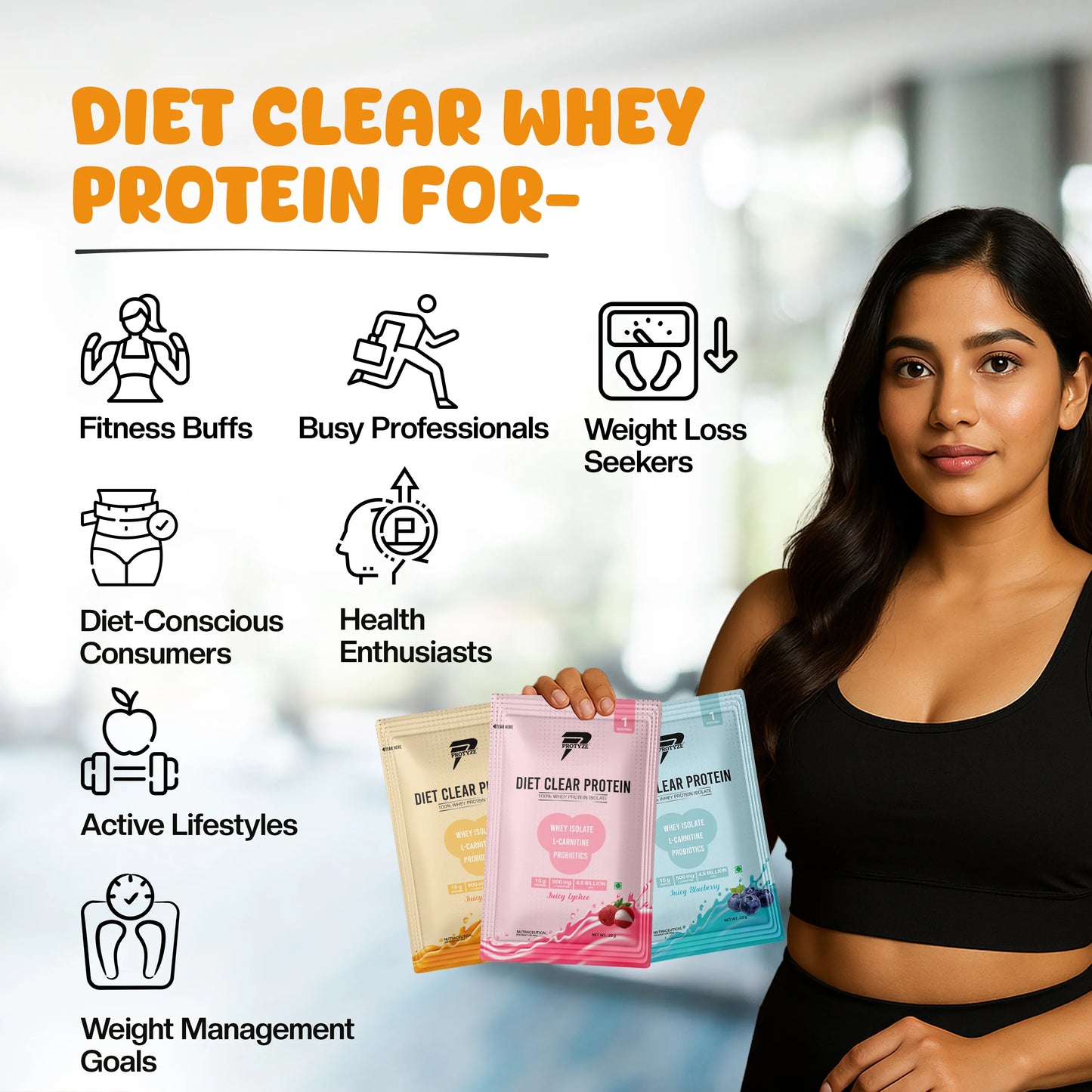 Diet Clear Protein, Assorted - Pack of 6 (Each Flavour 2 Units)