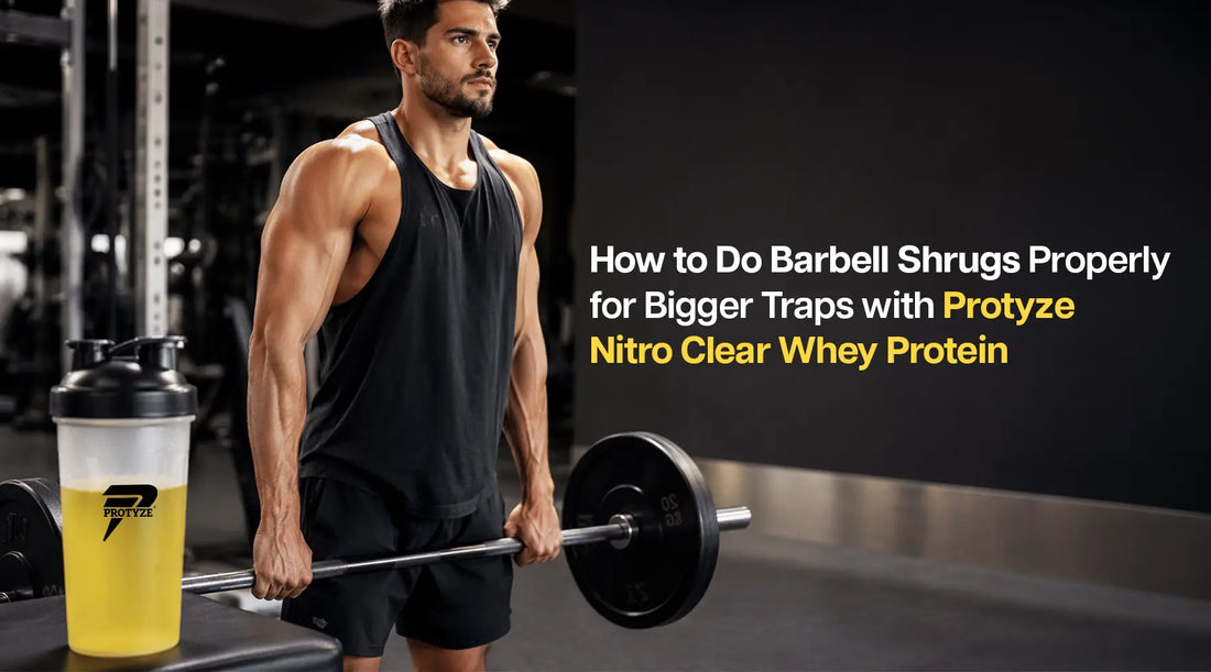 How to Do Barbell Shrugs Properly for Bigger Traps with Protyze Nitro Clear Whey Protein