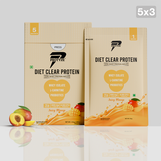 Diet Clear Protein, Juicy Mango (Pack of 15 Sachets)