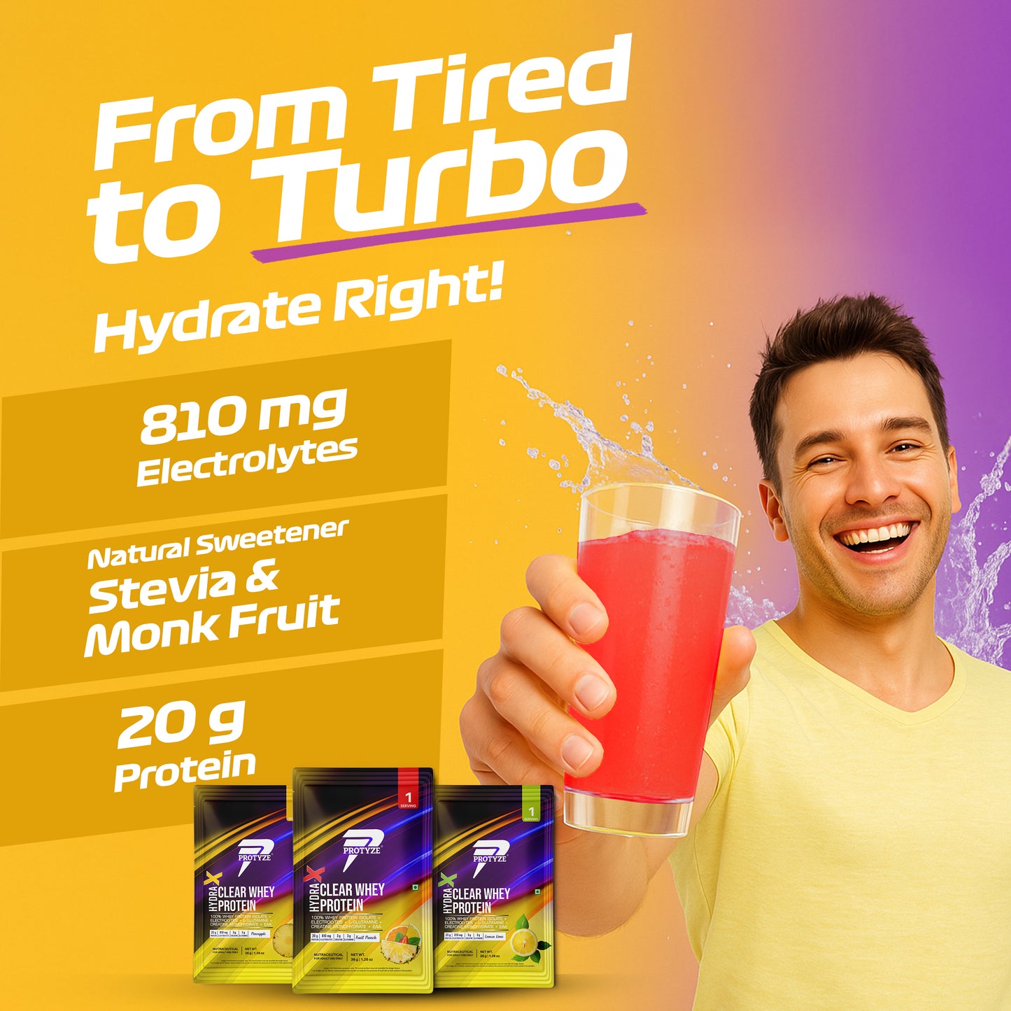 Protyze Clear Whey Assorted Combo - (Anytime + Diet + Nitro + Hydra + Hydra-X + Shaker) + 1 serving free