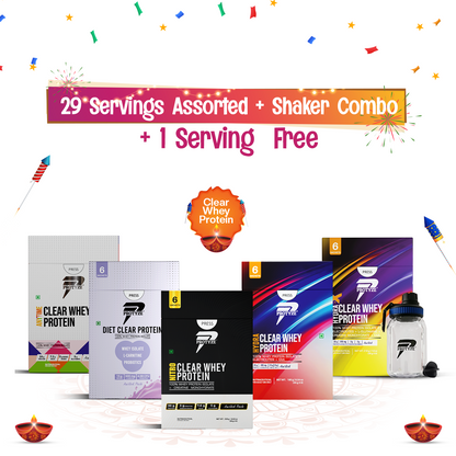 Protyze Clear Whey Assorted Combo - (Anytime + Diet + Nitro + Hydra + Hydra-X + Shaker)