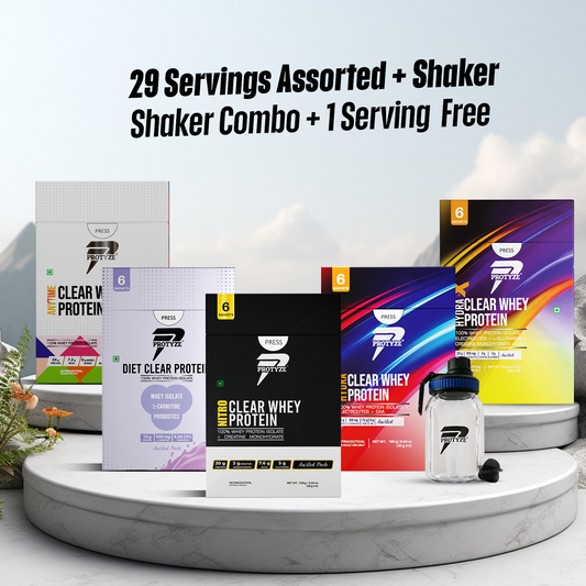 Protyze Clear Whey Assorted Combo - (Anytime + Diet + Nitro + Hydra + Hydra-X + Shaker)