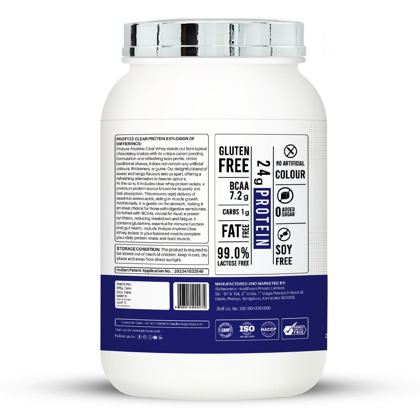 Protyze Anytime Clear Whey Isolate, Blueberry Crush (30 Servings)