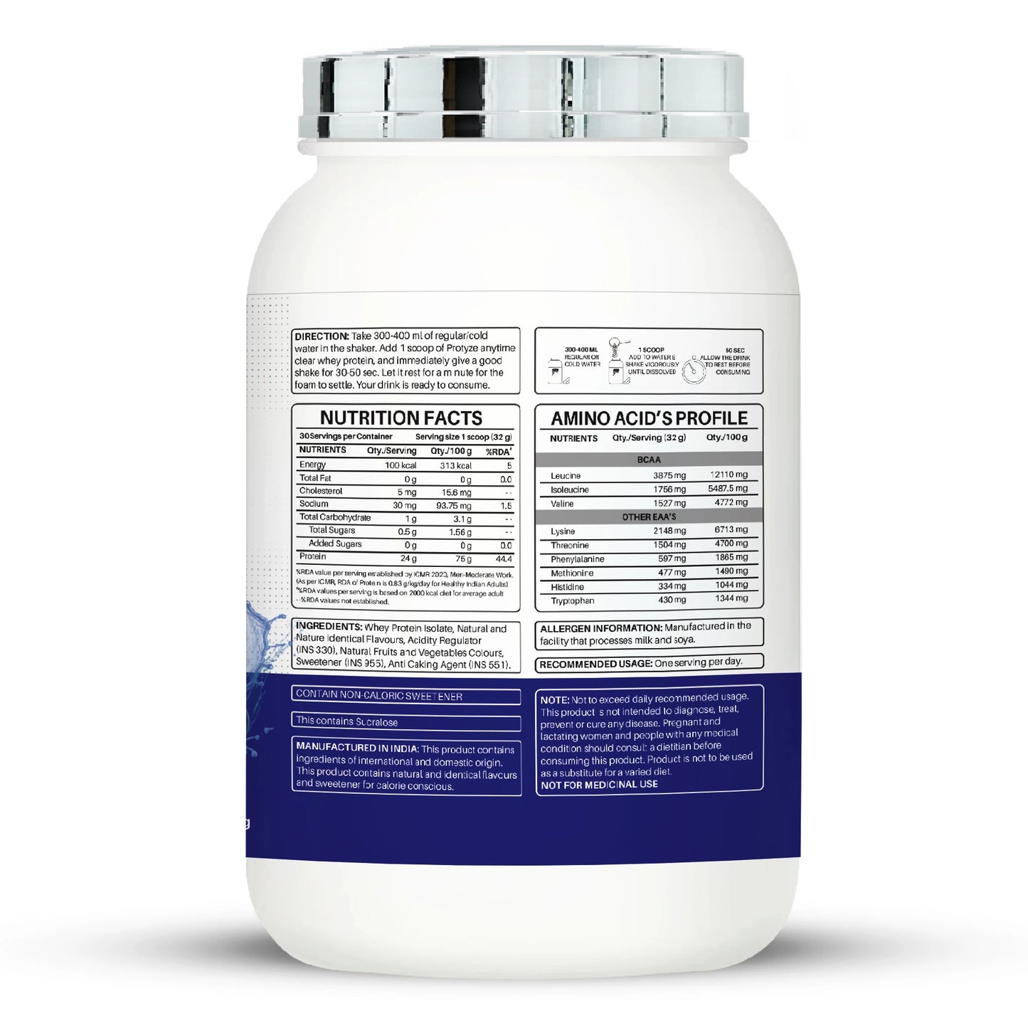 Anytime Clear Whey Protein Isolate, Blueberry Crush (30 Servings)