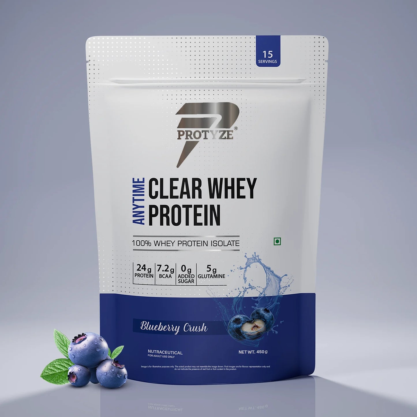 Anytime Clear Whey Protein Isolate, Blueberry Crush 15 Servings (24g Protein, Zero Added Sugar, Easy Digestion)