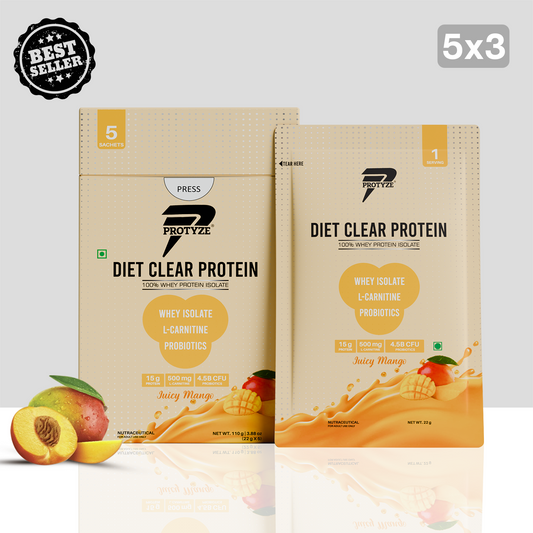 Diet Clear Protein, Juicy Mango (Pack of 15 Sachets)