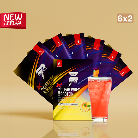 Hydra-X Clear Whey Protein, Pineapple Pack of 12 Sachets (20g Protein, 810mg Electrolytes, 3g Creatine, Muscle Growth, Recovery & Hydration)