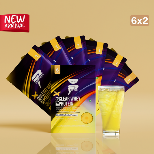 Hydra-X Clear Whey Protein, Fruit Punch Pack of 12 Sachets (20g Protein, 810mg Electrolytes, 3g Creatine, Muscle Growth, Recovery & Hydration)