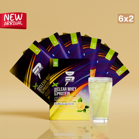Hydra-X Clear Whey Protein, Lemon Lime Pack of 12 Sachets (20g Protein, 810mg Electrolytes, 3g Creatine, Muscle Growth, Recovery & Hydration)