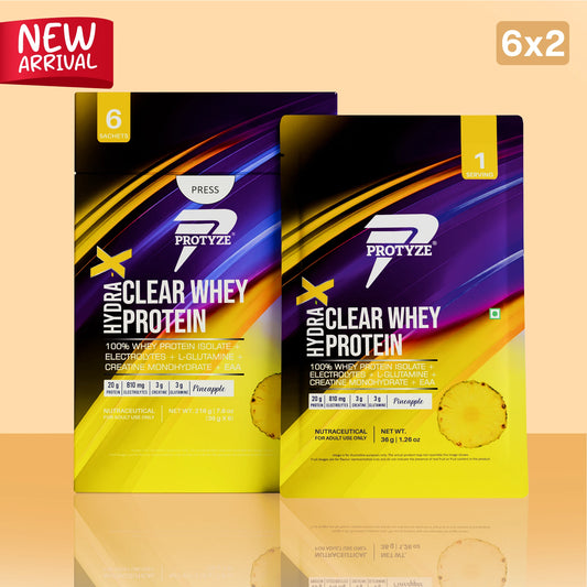 Hydra-X Clear Whey Protein, Pineapple ( Pack of 12 Sachets )
