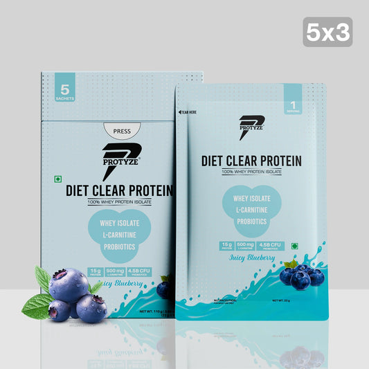 Diet Clear Protein, Juicy Blueberry (Pack of 15 Sachets)