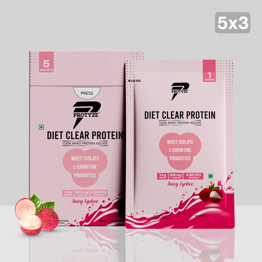 Diet Clear Protein, Juicy Lychee (Pack of 15 Sachets)