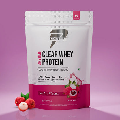 Anytime Clear Whey Protein Isolate, Lychee Martini 15 Servings (24g Protein, Zero Added Sugar, Easy Digestion)