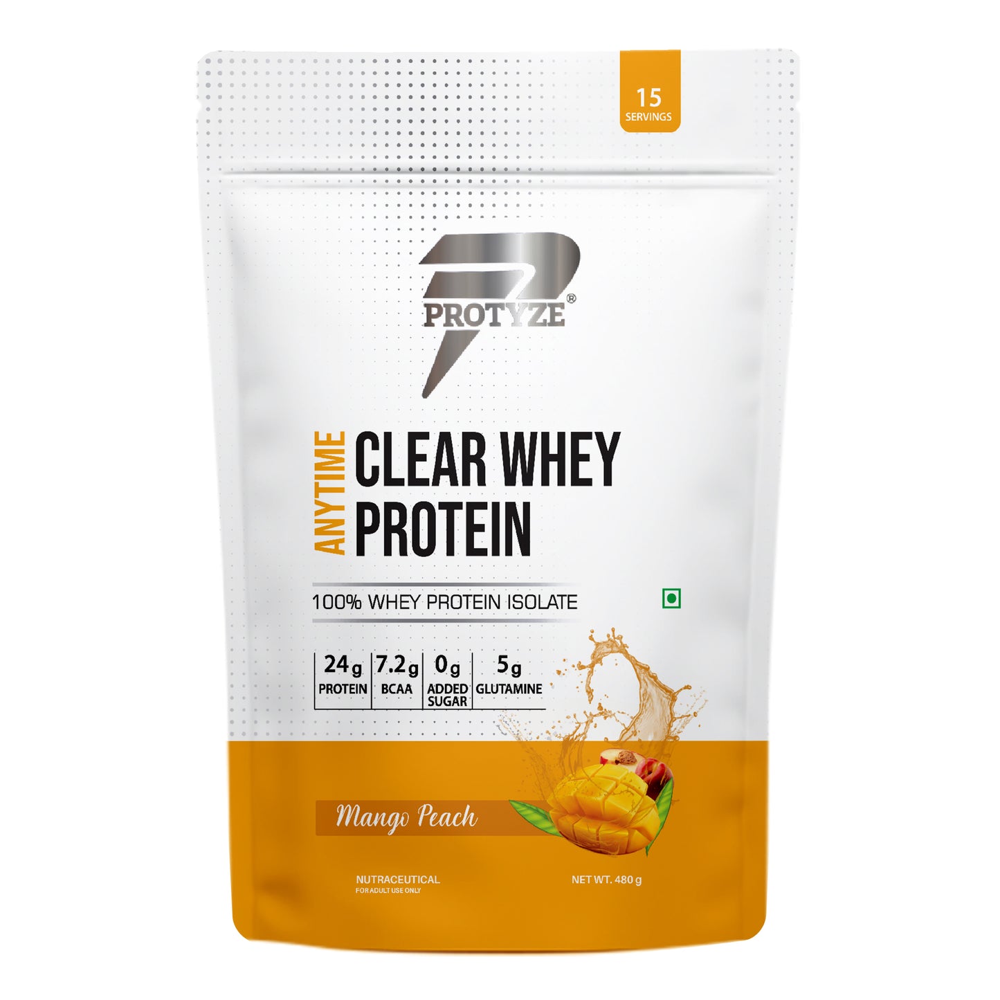 Protyze Anytime Clear Whey Isolate, Mango Peach 15 Servings