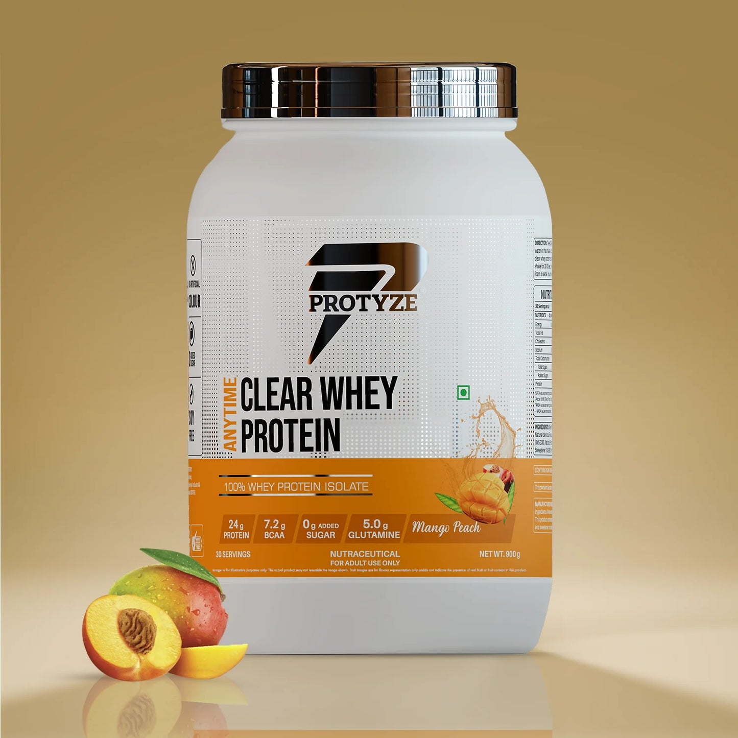Anytime Clear Whey Protein Isolate, Mango Peach 30 Servings (24g Protein, Zero Added Sugar, Easy Digestion)
