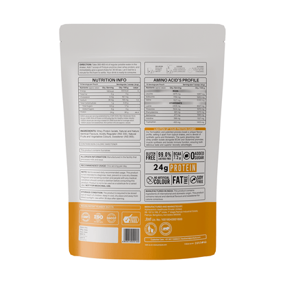 Anytime Clear Whey Protein Isolate, Mango Peach 15 Servings (24g Protein, Zero Added Sugar, Easy Digestion)