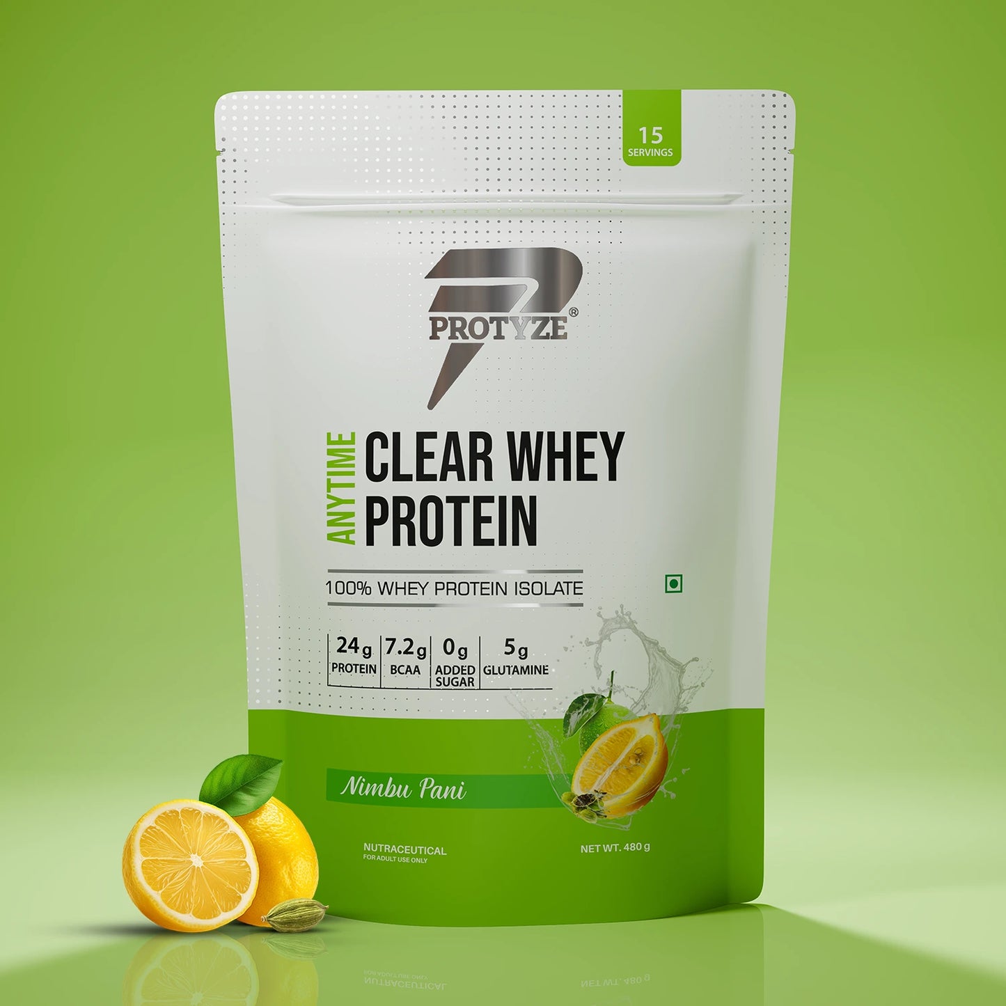 Anytime Clear Whey Protein Isolate, Nimbu Pani 15 Servings