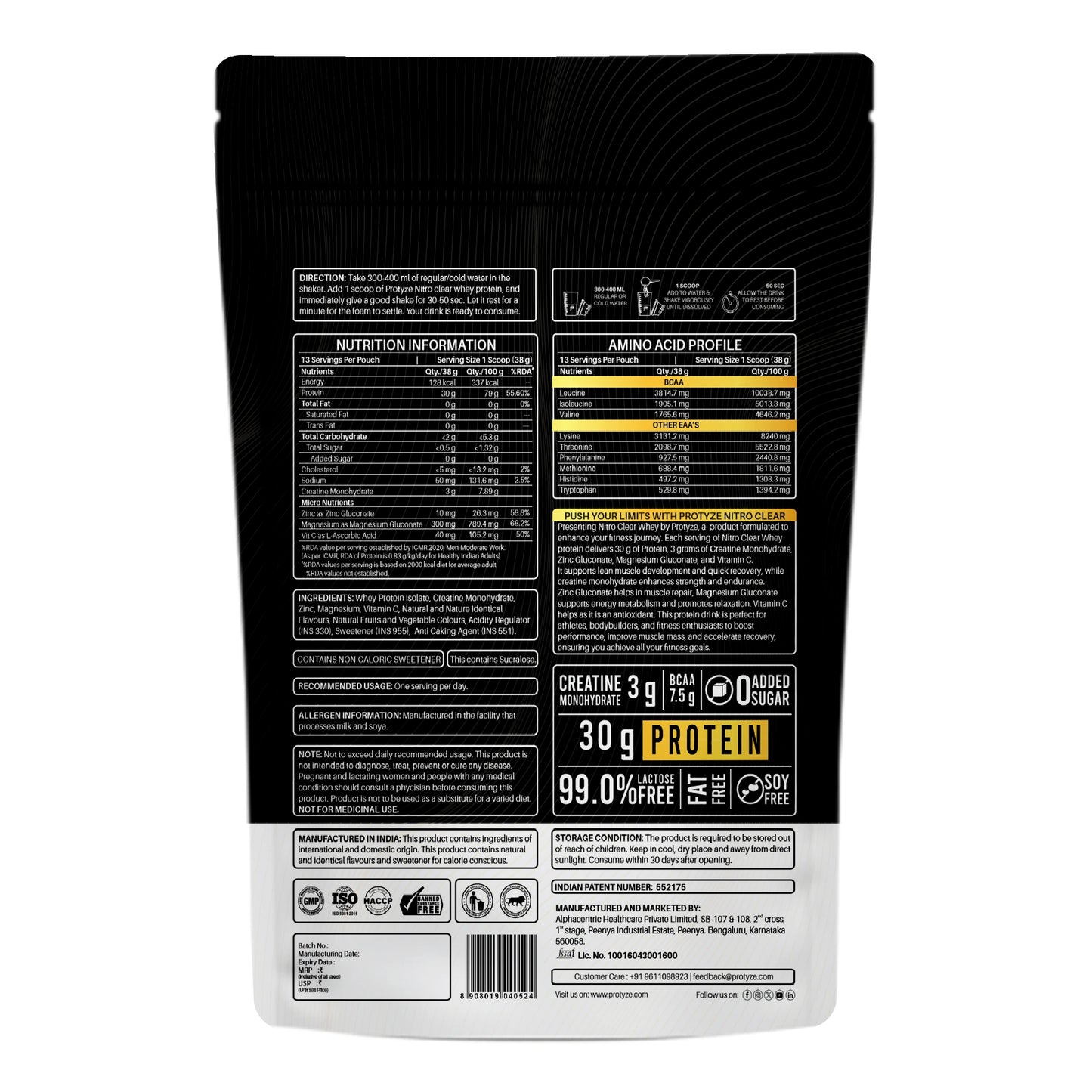 Nitro Clear Whey Protein, Mango Delight 13 Servings