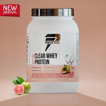 Anytime Clear Whey Protein Isolate, Pink guava 30 Servings (24g Protein, Zero Added Sugar, Easy Digestion)