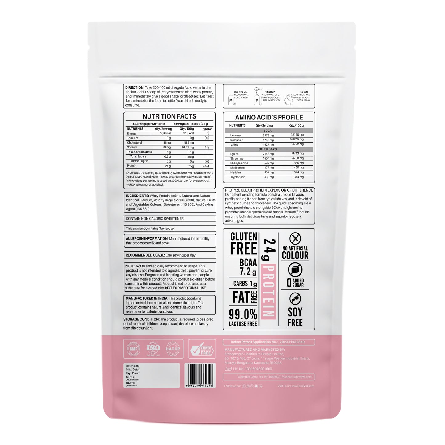 Protyze Anytime Clear Whey Isolate, Royal Rose (15 Servings)