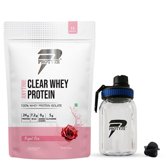 Protyze Anytime Clear Whey Isolate, Royal Rose + Tritan Shaker with Breaker Ball.