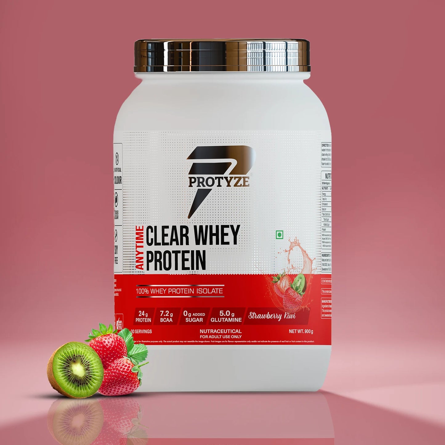 Anytime Clear Whey Protein Isolate, Strawberry Kiwi 30 Servings (24g Protein, Zero Added Sugar, Easy Digestion)