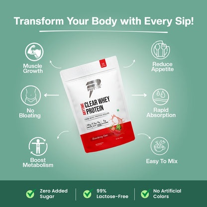 Anytime Clear Whey Protein Isolate, Strawberry Kiwi + Tritan Shaker with Breaker Ball.