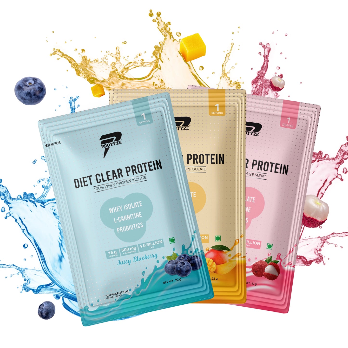 Diet Clear Protein, Assorted - Pack of 6 (Each Flavour 2 Units)