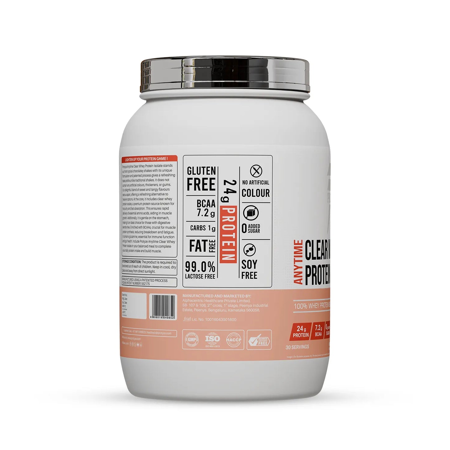 Anytime Clear Whey Protein Isolate, Pink guava 30 Servings (24g Protein, Zero Added Sugar, Easy Digestion)