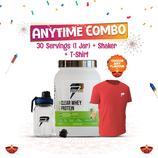 Protyze Clear Whey Isolate Anytime Jar + Shaker & T-Shirt Combo