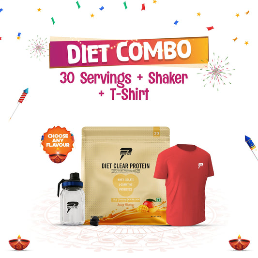 Protyze Clear Protein Diet 30 Serving Pouch + Shaker & T-Shirt Combo