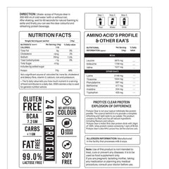 Clear whey isolate - Assorted flavours - Pack of 5 - with 24gm protein,12gm EAAs, 5gm Glutamine - 5 Serving