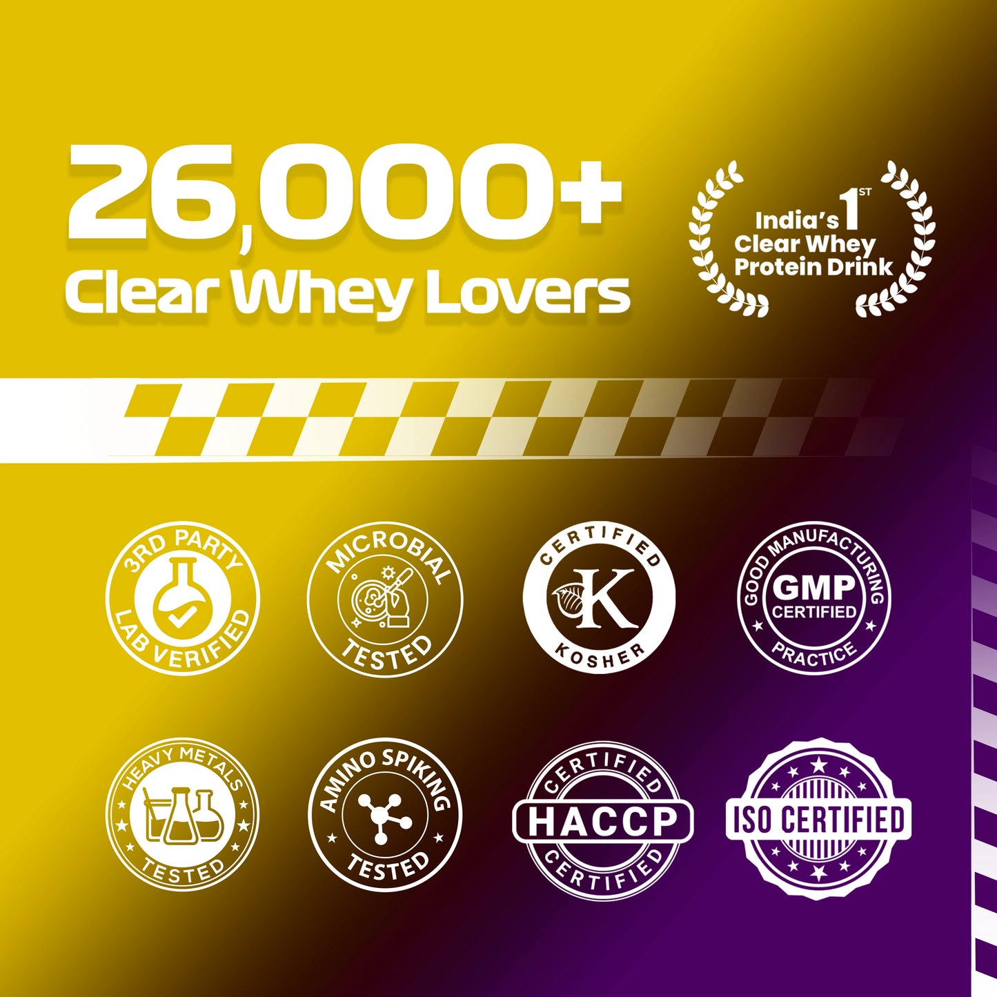 Hydra-X Clear Whey Protein With Electrolytes & Creatine, Lemon Lime (Pack of 12 Sachets)