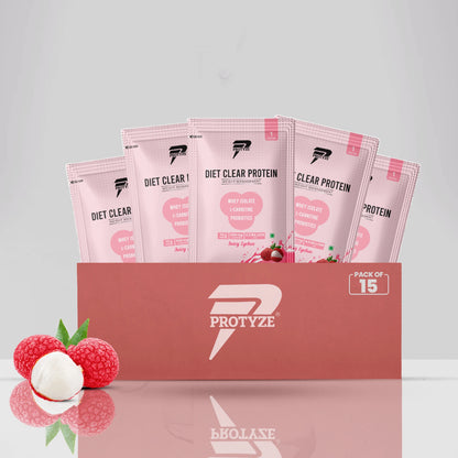 Diet Clear Protein, Juicy Lychee (Pack of 15 Sachets)