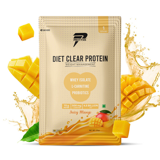 Protyze Diet Clear Protein, Juicy Mango (Pack of 15 Sachets)